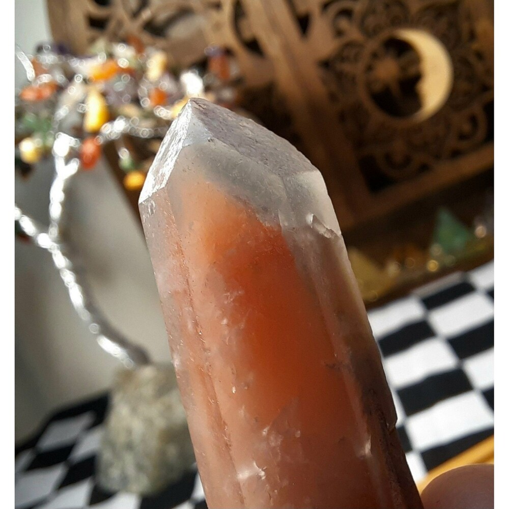 Red Hematoid Phantom Quartz Crystal Point
